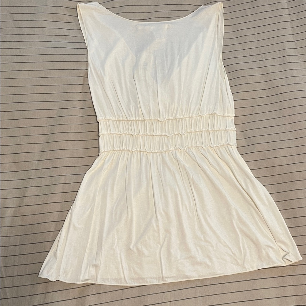 NWT Max Studio Y2K ivory empire waist sleeveless blouse top size L - Picture 5 of 8